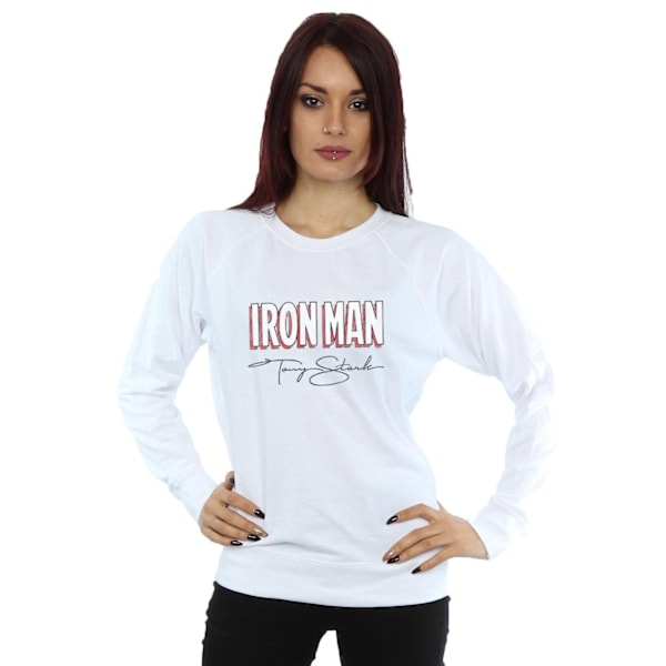 Marvel Dam/Kvinnor Iron Man AKA Tony Stark Sweatshirt M Vit White M