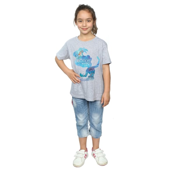 Den lilla sjöjungfrun flickor silhuett T-shirt 7-8 år sport grå Sports Grey 7-8 Years