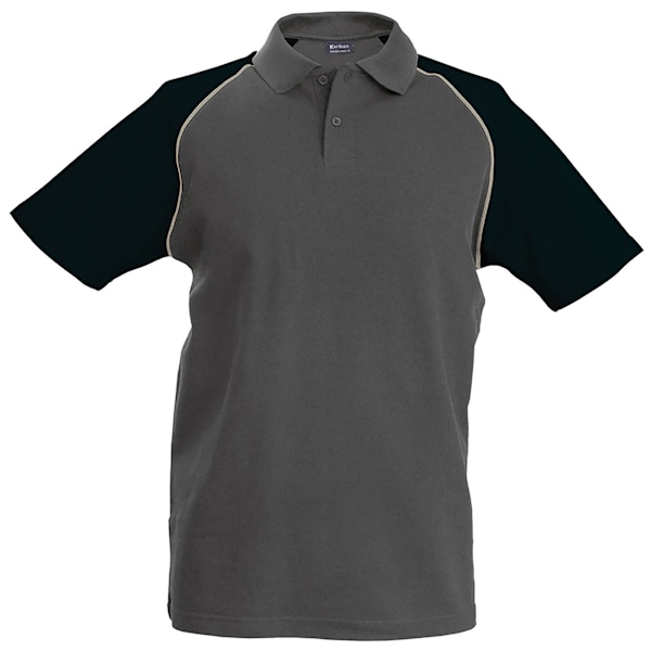 Kariban Herr Kontrast Baseball Polotröja 2XL Skiffergrå/Ljus Slate Grey/Light Grey/Black 2XL