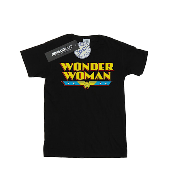 DC Comics Dam/Kvinnor Wonder Woman Text Logo Bomull Boyfriend Black M