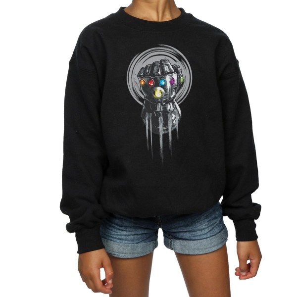 Marvel Girls Avengers Infinity War Power Fist Sweatshirt 7-8 år Black 7-8 Years