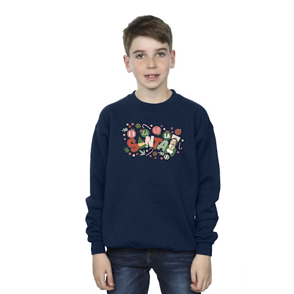 Elf Boys Santa Fa La La Sweatshirt 9-11 år Marinblå Navy Blue 9-11 Years