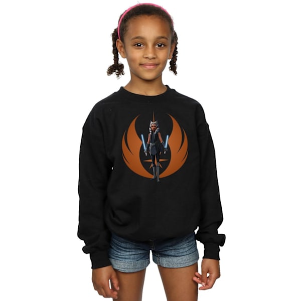 Star Wars Girls Clone Wars Ahsoka Rebel Pose Sweatshirt 7-8 år Black 7-8 Years