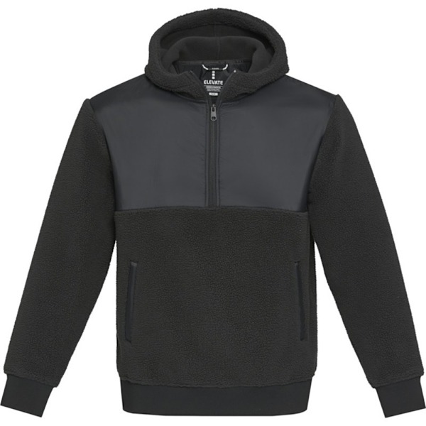 Elevate Unisex Vuxen Evans Huvtröja Sherpa Fleece Återvunnen Tröja Solid Black L