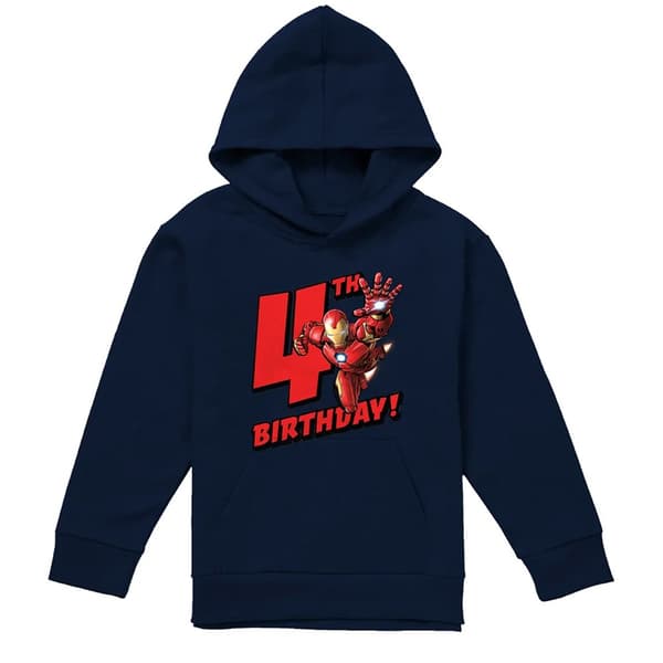 Marvel Barn/Barn Iron Man 4-årsdag Huvtröja 7-8 År Sv Black 7-8 Years