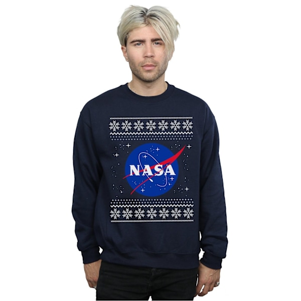 NASA Classic Fair Isle Sweatshirt 5XL Marinblå Navy Blue 5XL