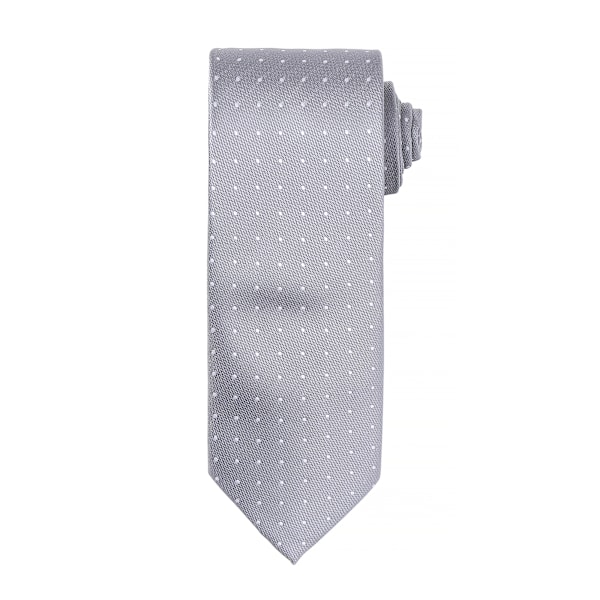 Premier Herr Mikroprickmönstrad formell slips för arbete En storlek Silver/ Silver/ White One Size