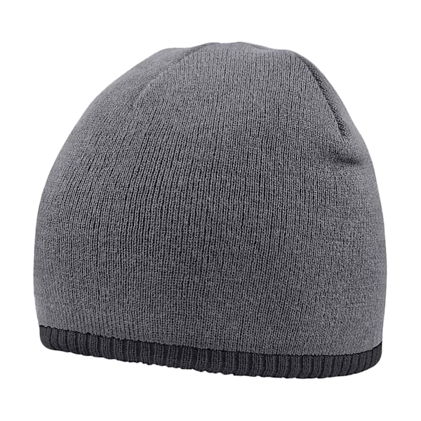 Beechfield Tvåfärgad Pull-On Beanie En Storlek Grafisk Grå/Svart Graphic Grey/Black One Size