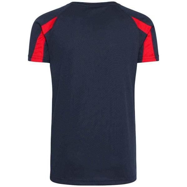 AWDis Cool Childrens/Kids Contrast Moisture Wicking T-Shirt 5-6 French Navy/Fire Red 5-6 Years