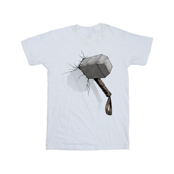 Marvel Universe Herr Thor Hammer Crack T-shirt 4XL Vit White 4XL