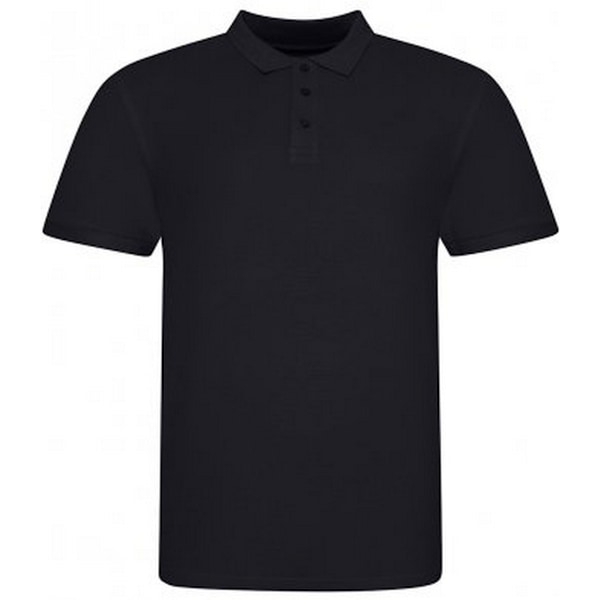 Awdis herr Piqu bomull kortärmad poloskjorta XL Deep Black Deep Black XL