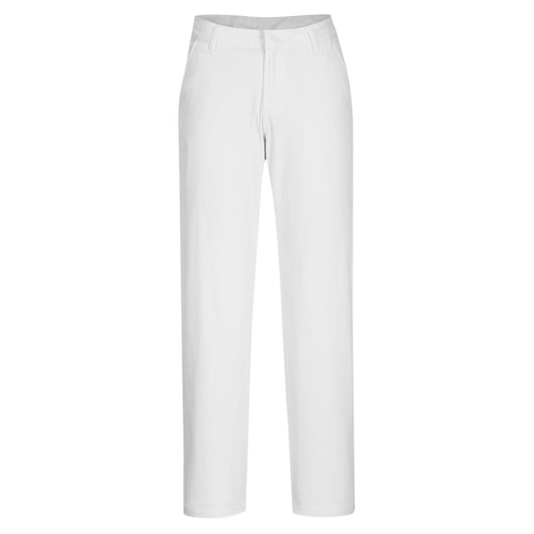 Portwest Stretch Chino Slim Byxor för Kvinnor 36R Vit White 36R
