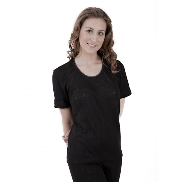 Dam Termisk Kläder Kortärmad T-shirt Polyviscose Sortiment (Bri Black Bust Fit: 34-36inch (10-12)