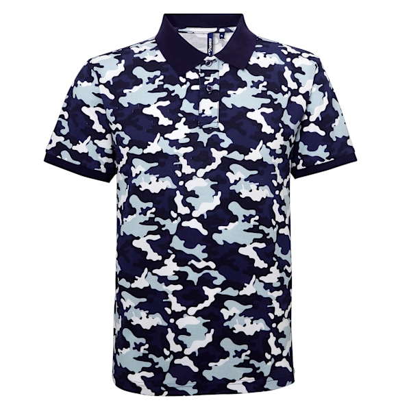 Asquith & Fox Herr Poloskjorta med kort ärm och kamouflagemönster 3XL Kamouflage Camo Blue 3XL