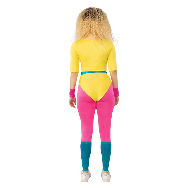 Bristol Novelty Damkläder Aerobics Flicka Kostym M Gul/Rosa/Blå Yellow/Pink/Blue M