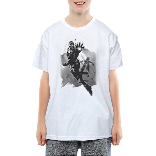 Marvel Boys Avengers Iron Man Monotone T-shirt 12-13 år Vit White 12-13 Years