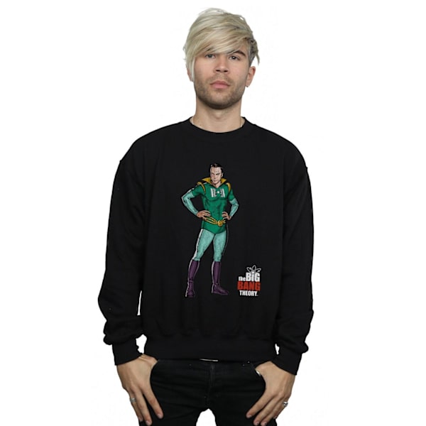 The Big Bang Theory Herr Sheldon Superhjälte Sweatshirt 4XL Svart Black 4XL