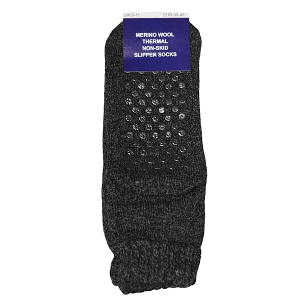 Herr Termiska halkfria tofflor Storbritannien 6-11 Kol Charcoal UK 6-11