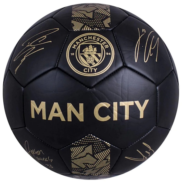 Manchester City FC Phantom Signature Fotboll 5 Svart/Guld Black/Gold 5