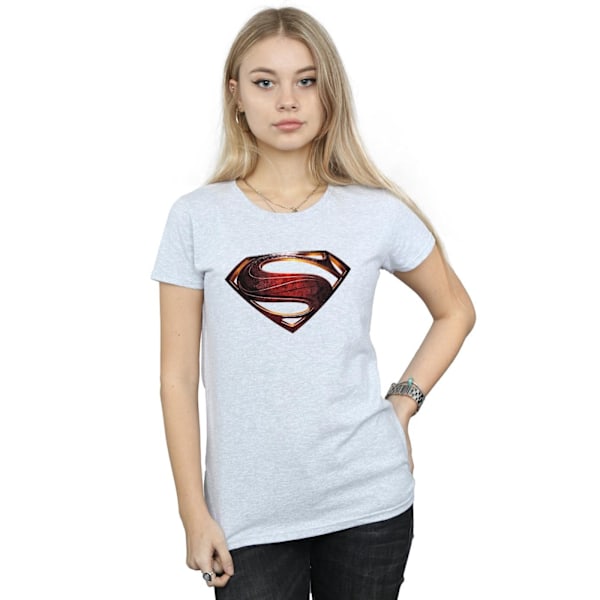 Superman Dam/Dam T-shirt i bomull med logotyp XL Sports Grey Sports Grey XL