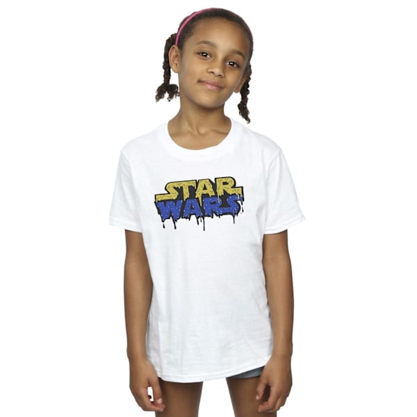 Star Wars Girls Logo Jelly Bomull T-shirt 9-11 år Vit White 9-11 Years