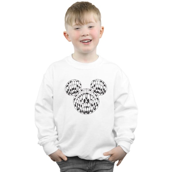 Disney Boys Mickey Mouse Head Of Eyes Sweatshirt 7-8 År Vit White 7-8 Years