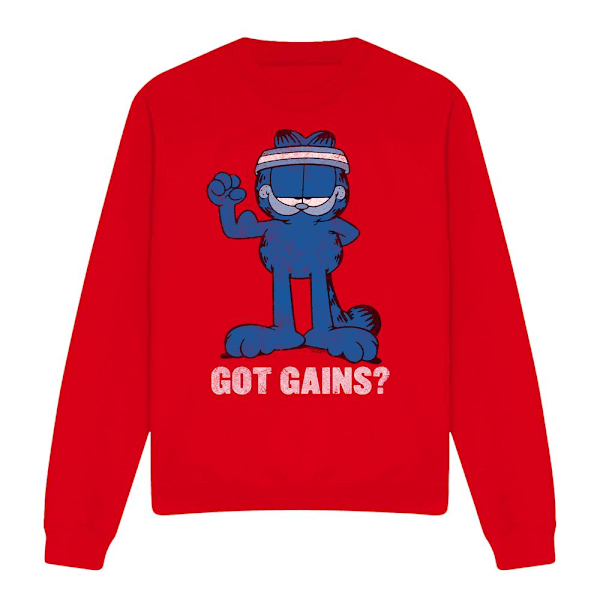 Garfield Unisex Vuxen Got Gains Sweatshirt M Röd Red M