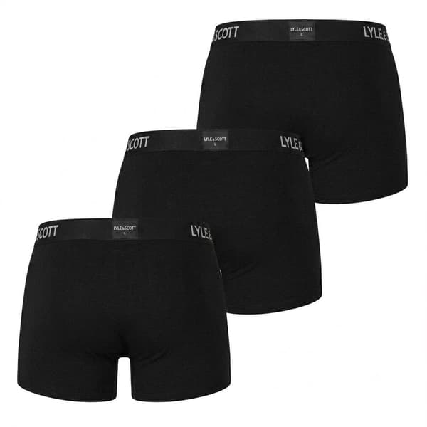 Lyle & Scott Herr Nathan Bomullsboxershorts (3-pack) M Svart Black M