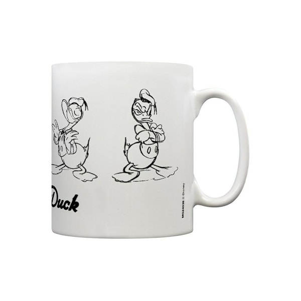 Disney Sketch Donald Duck Mug En Storlek Vit White One Size