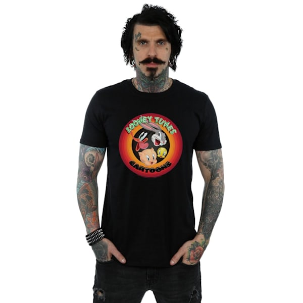 Looney Tunes Herr Cartoons Cirkel T-shirt S Svart Black S