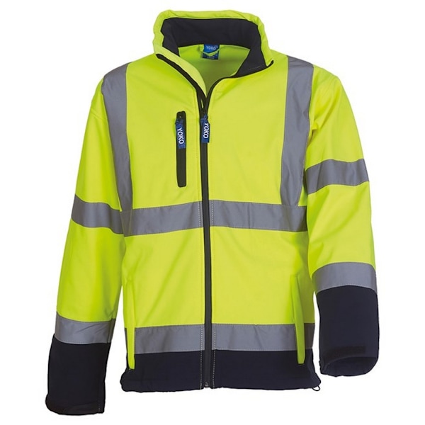 Yoko Unisex Hi-Vis Softshelljacka M Gul/Marinblå Yellow/Navy M