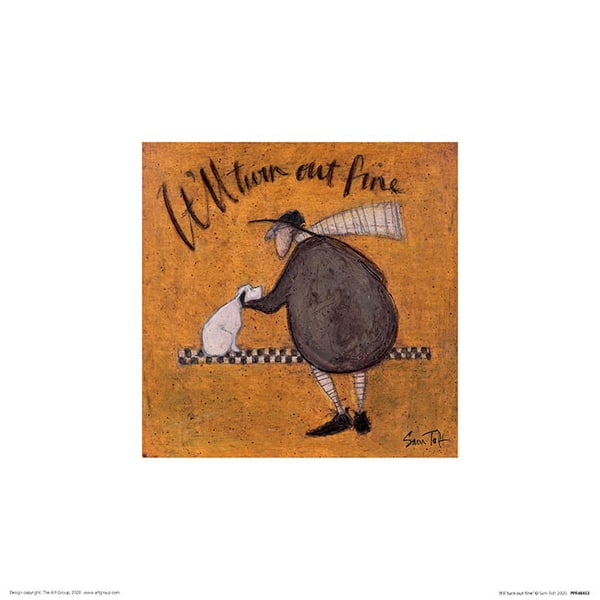 Sam Toft It´ll Turn Out Fine Print 30cm x 30cm Gul/Brun Yellow/Brown 30cm x 30cm