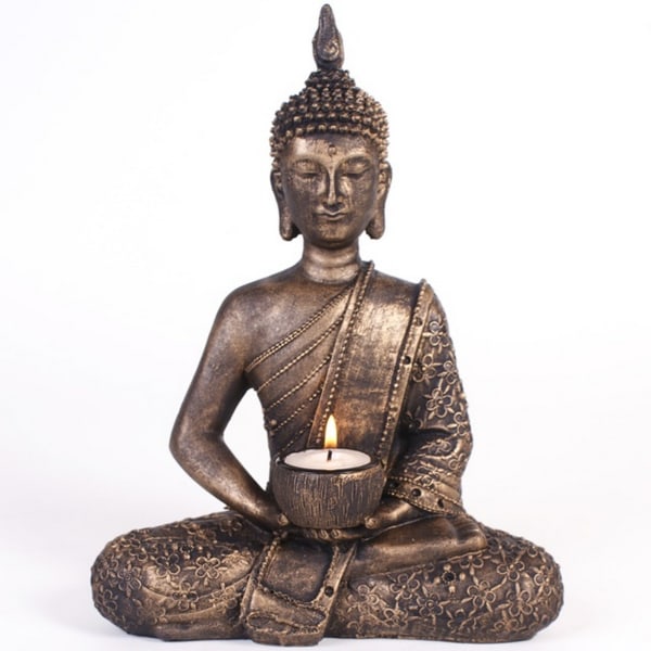 Något annorlunda Sittande Thai Buddha värmeljushållare One Siz Brown/Gold One Size