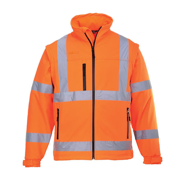 Portwest Herr 2 i 1 Hög synlighet Mjuk skaljacka 4XL Orange Orange 4XL