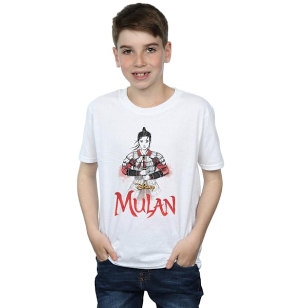 Disney Boys Mulan Movie Sword Pose T-Shirt 9-11 år Vit White 9-11 Years