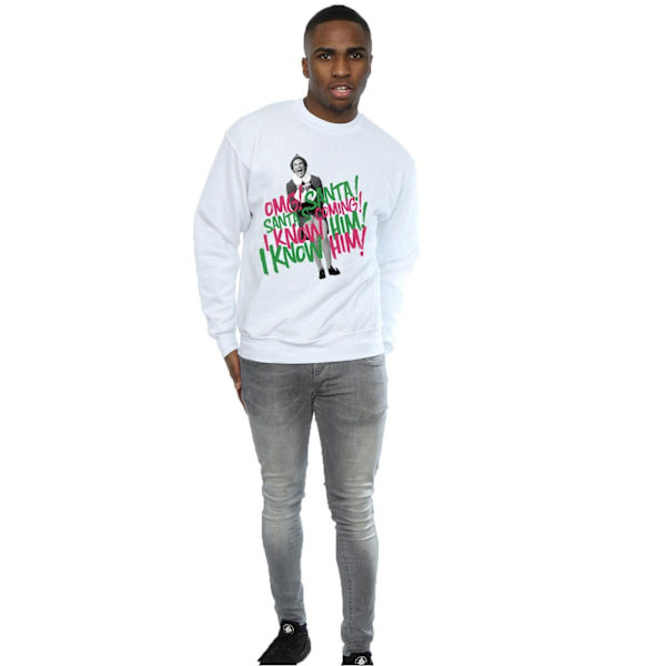 Elf Herr Santa´s Coming Sweatshirt L Vit White L