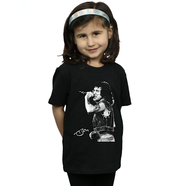 Bon Scott flickor signerad foto bomull T-shirt 3-4 år svart Black 3-4 Years