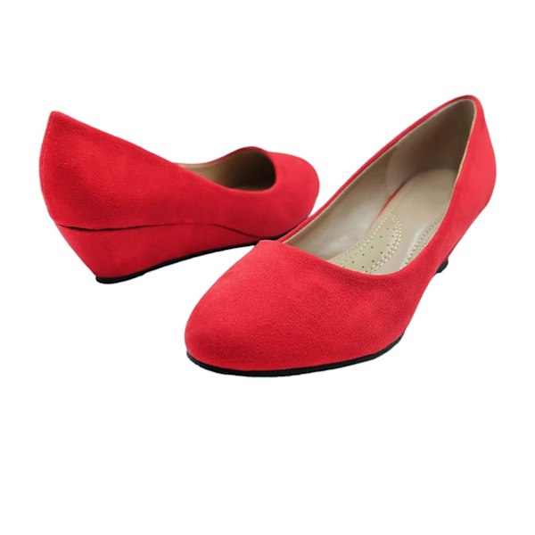 Where's That From Dam/Damer Kieran Mocka Platform Låg Kilklack Red 3 UK