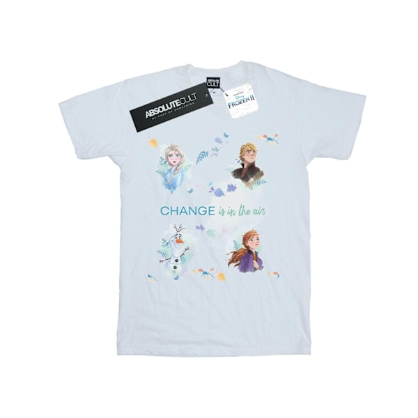 Disney Girls Frozen 2 Change Is In The Air Bomull T-shirt 7-8 år White 7-8 Years