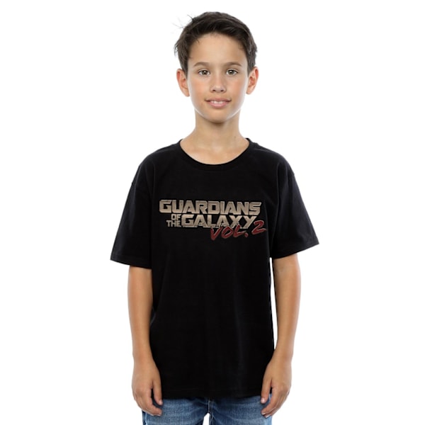 Marvel Boys Guardians Of The Galaxy Retro Logo T-Shirt 7-8 År Black 7-8 Years