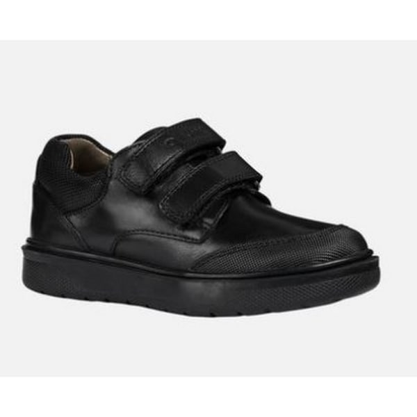 Geox Boys Leather Riddock Touch Fastening Shoe 5 UK Svart Black 5 UK