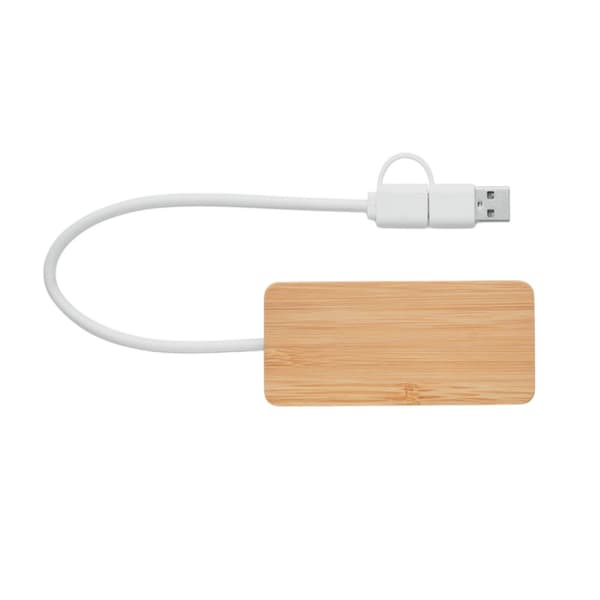 MidOcean Hubbam Bambu USB-hub One Size Trä Wood One Size
