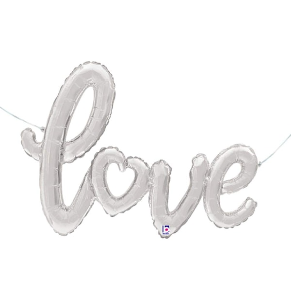 Betallic Love Letters Folieballong En Storlek Silver Silver One Size