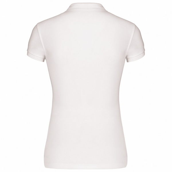 Kariban Dam/Dam Piqué Organisk Slim Kortärmad Polotröja White 12 UK