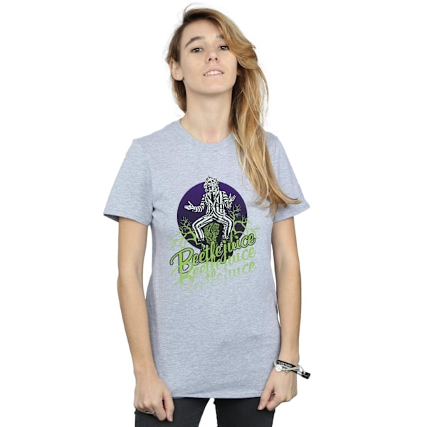 Beetlejuice Dam/Damer Blekt Pose Bomull Pojkvän T-shirt M Sports Grey M
