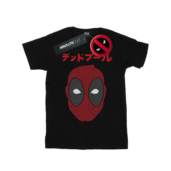 Marvel Deadpool Japansk Seigaiha Huvud T-shirt 4XL Svart Black 4XL