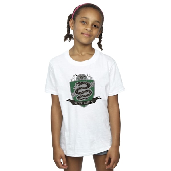 Harry Potter T-shirt för flickor med Slytherin-bröstmärke i bomull, 12-13 år White 12-13 Years