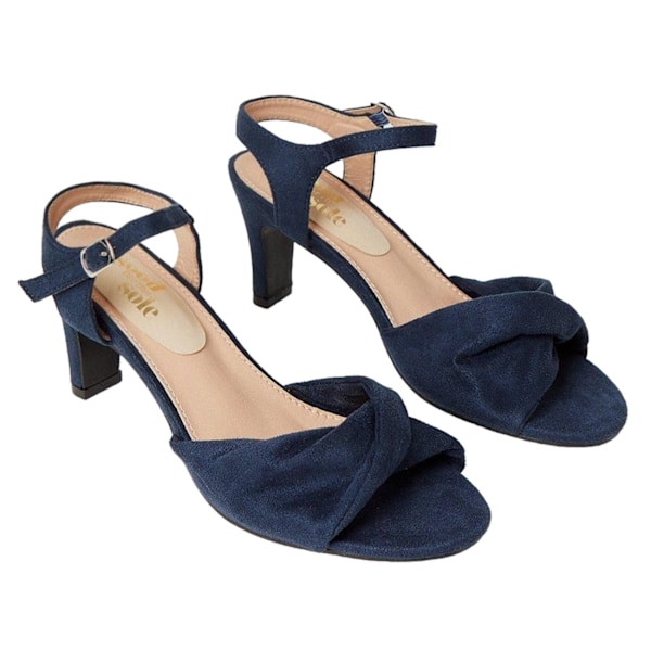 Good For The Sole Dam/Kvinnor Trisha Tvådelad Bred Klack Sandal Navy 6 UK