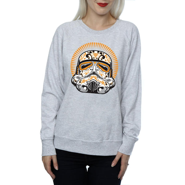 Star Wars Dam/Kvinnor Stormtrooper Dia De Los Muertos Sweatshirt Heather Grey L