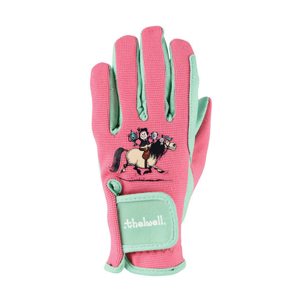 Hy Childrens/Kids Thelwell Collection Trophy Riding Gloves L Mi Mint/Pink L